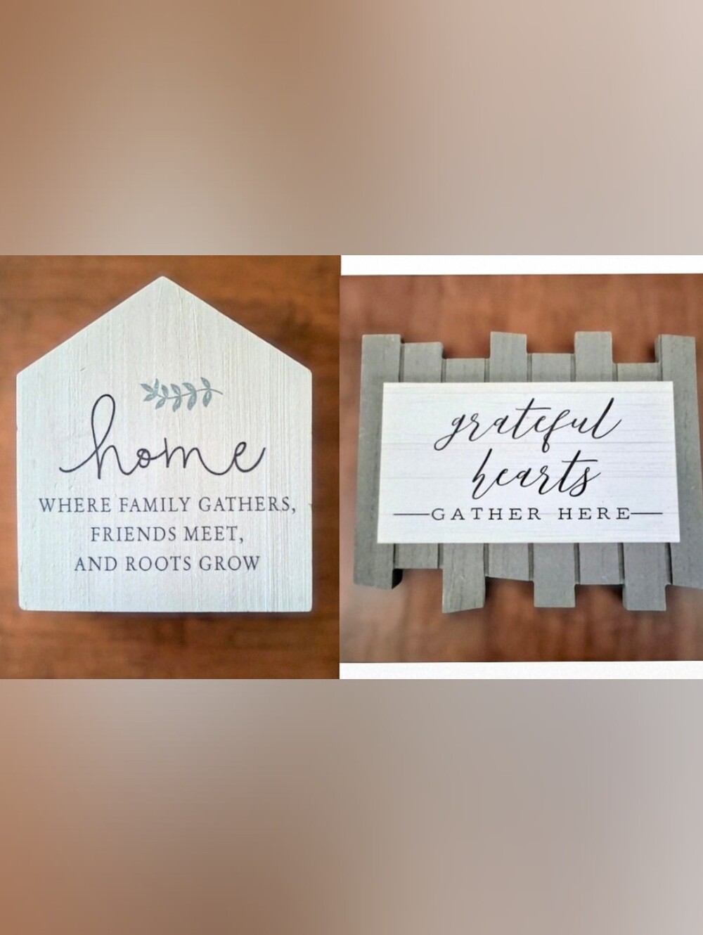 2 Farmhouse/Rustic Wooden Home Decor Items